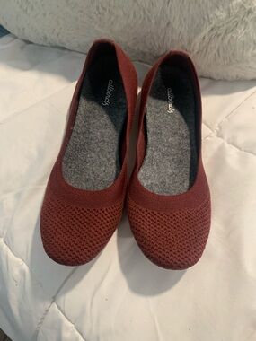 allbirds Women’s Knit Ballet Flat — Wine Red